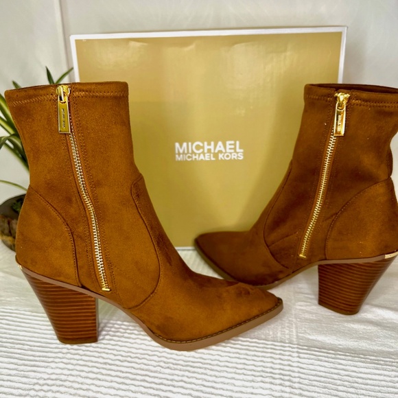 Michael Michael Kors,  Dover 100mm pointed-toe boots, Luggage, 7 - Picture 7 of 12